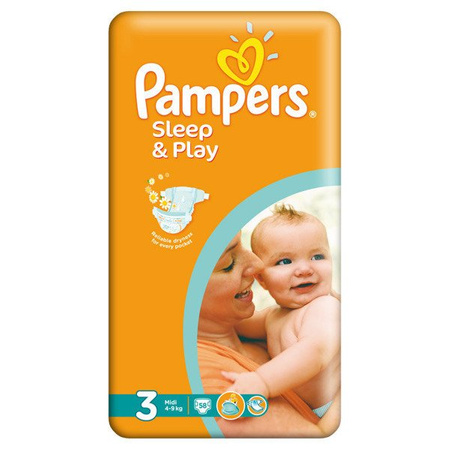 PAMPERS Sleep&Play - Midi 58 szt.