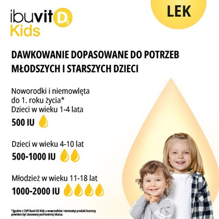 Ibuvit D3 Kids, 15 000 IU/ml, krople doustne, 10ml