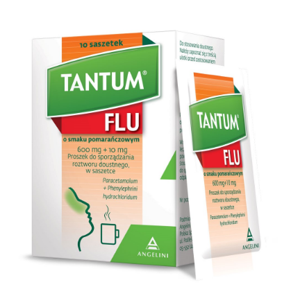 TANTUM FLU o smaku pomarańczowym x 10 saszetek