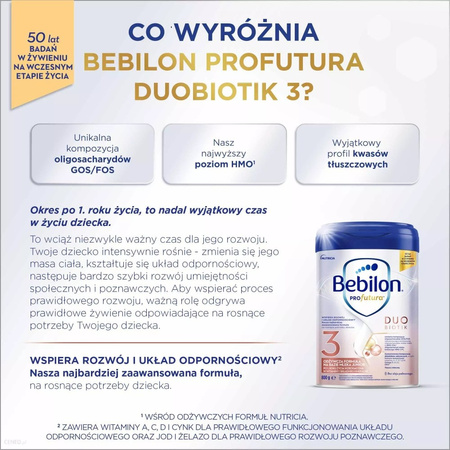 Bebilon PROfutura DUOBIOTIK 3, formuła na bazie mleka po 1. roku życia, 800 g 