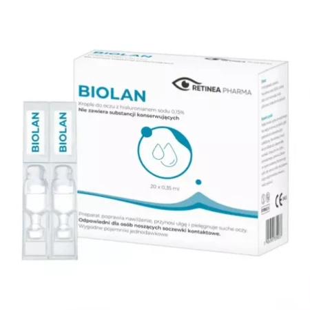 Biolan 0,15% krople do oczu, 20 minimsów
