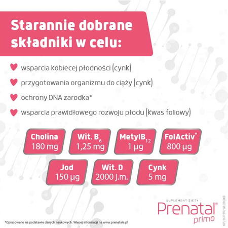 Prenatal Primo - przygotowanie do ciąży, kapsułki, 30 sztuk