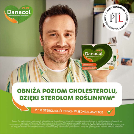 Danacol Plus - żel doustny w saszetkach po 15ml, 21 sztuk DATA WAŻNOŚCI 19.03.2026