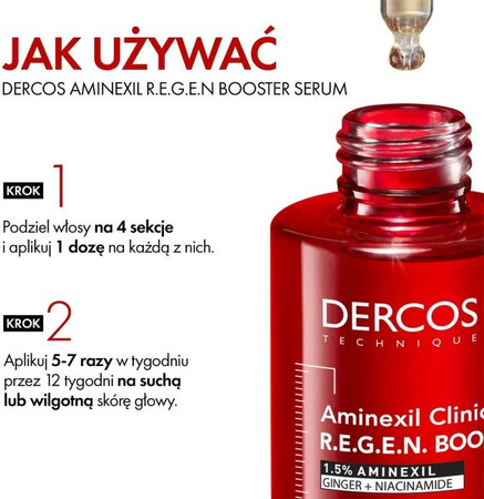 Vichy Dercos Aminexil Clinical R.E.G.E.N. Serum wzmacniające i stymulujące włosy - dla kobiet i mężczyzn, 90ml