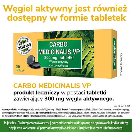 Węgiel leczniczy VP 200 mg kapsułki twarde, 20 sztuk
