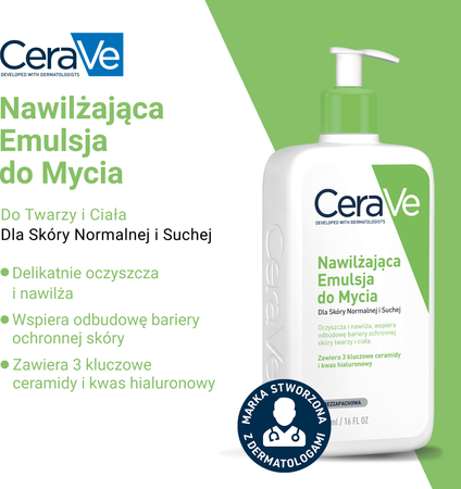 CeraVe Nawilżająca Emulsja do mycia, skóra normalna i sucha 236ml