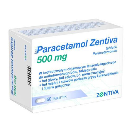 Paracetamol Zentiva 500mg, 50 tabletek