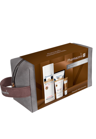 Pharmaceris H Zestaw stymulujący wzrost włosów: Szampon + Odżywka + Peeling enzymatyczny + Kosmetyczka