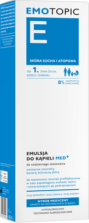 EMOTOPIC Emulsja do kąpieli MED+ do codziennego stosowania, 400ml