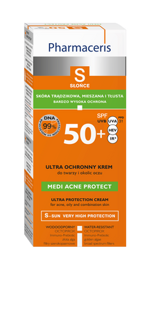 PHARMACERIS S Krem ochronny SPF 50+ dla skóry trądzikowej, mieszanej i tłustej 50ml