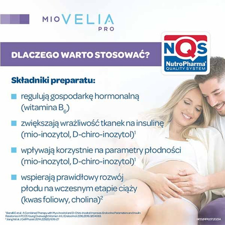Miovelia PRO Wsparcie płodności dla kobiet starających się o dziecko, 30 saszetek + 30 kapsułek
