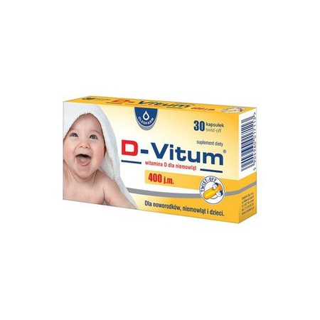 D-Vitum witamina D dla niemowląt 400 j.m., 30 kapsułek twist-off