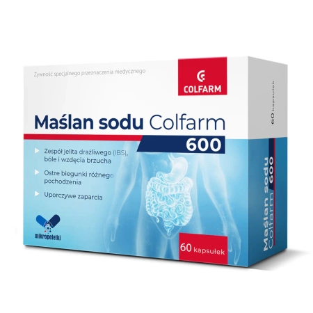 Maślan Sodu 600 Colfarm kapsułki twarde, 60 sztuk