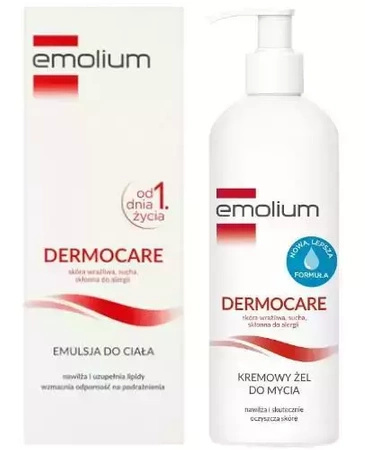 EMOLIUM DERMOCARE Zestaw Emulsja do ciała + Żel do mycia