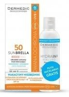 DERMEDIC SUNBRELLA Krem ochronny, wodoodporny, fotostabilny, skóra sucha i normalna SPF50 + Płyn micelarny 100ml GRATIS