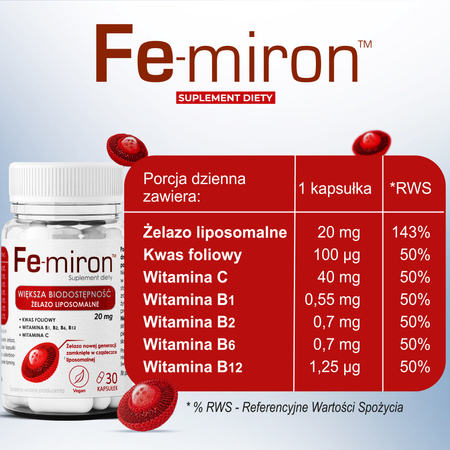 Fe-miron Żelazo Liposomalne z Kompleksem Witamin