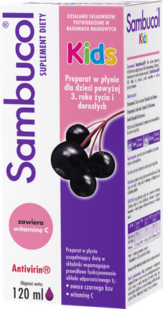 SAMBUCOL KIDS syrop 120 ml DATA WAŻNOŚCI 10.2025r. 