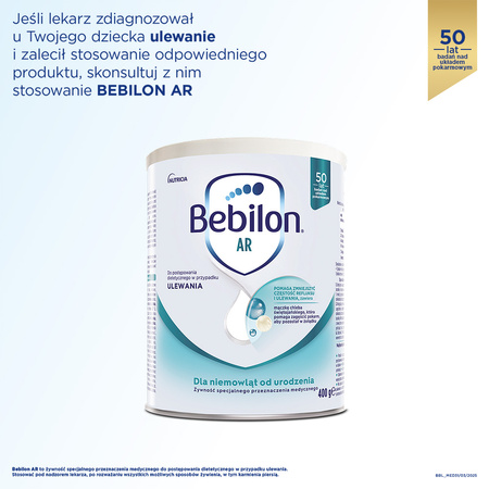Bebilon AR, żywność specjalnego przeznaczenia medycznego, 400 g 