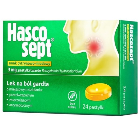 HASCOSEPT smak cytrynowo -miodowy x 24 pastylki do ssania