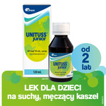 Unituss Junior – syrop na suchy kaszel dla dzieci od 2. roku życia, 60mg/10ml, 120ml DATA WAŻNOŚCI 28.02.2026