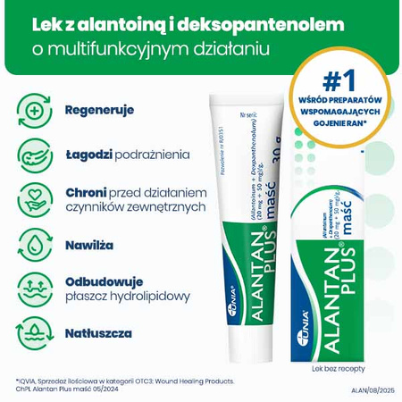 ALANTAN PLUS® maść (20 mg+50 mg)/g Multifunkcyjny lek na problemy skórne, 30g