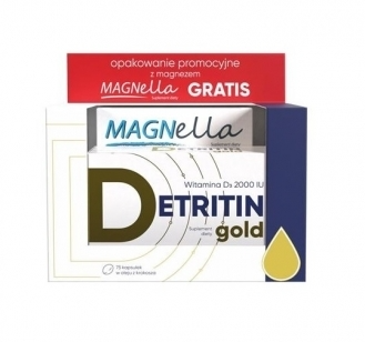 Detritin Gold 2000j.m 75 kapsułek + Gratis Magnella 28 tabletek (75+28)