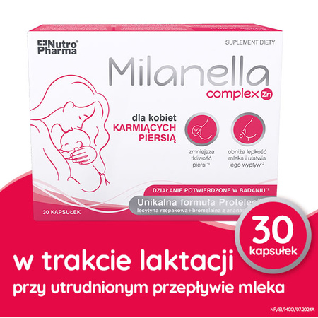 Milanella Complex – wsparcie laktacji przy utrudnionym przepływie mleka, 30 kapsułek