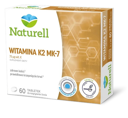 NATURELL Witamina K2 MK-7 tabletki o rozgryzania i żucia, 60 sztuk