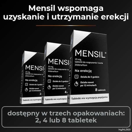 MENSIL 25 mg x 2 tabletki do rozgryzania i żucia