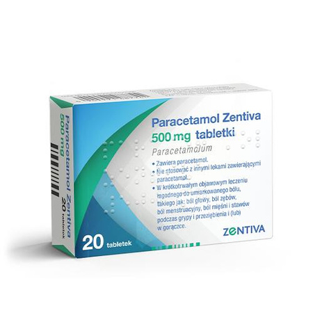 Paracetamol Zentiva 500mg, 20 tabletek