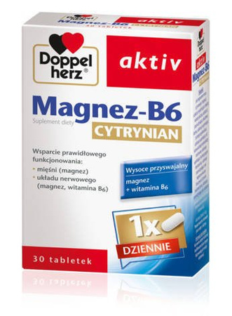 DOPPELHERZ AKTIV Magnez - B6 Cytrynian x 30 tabletek