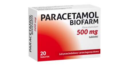 PARACETAMOL Biofarm 500mg x 20 tabletek