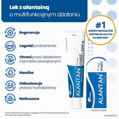 ALANTAN® maść 20 mg/g Multifunkcyjny lek na problemy skórne, 100g