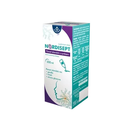 Nordisept Syrop Porost islandzki z cynkiem, 200ml