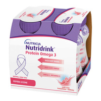 Nutridrink Protein Omega 3 o smaku truskawkowo-malinowym 4x125 ml