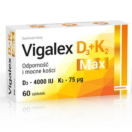 Vigalex D3+K2 Max (4000IU + 75µg) tabletki, 60 sztuk