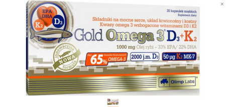 Olimp Gold Omega-3 D3+K2 kapsułki, 30 sztuk