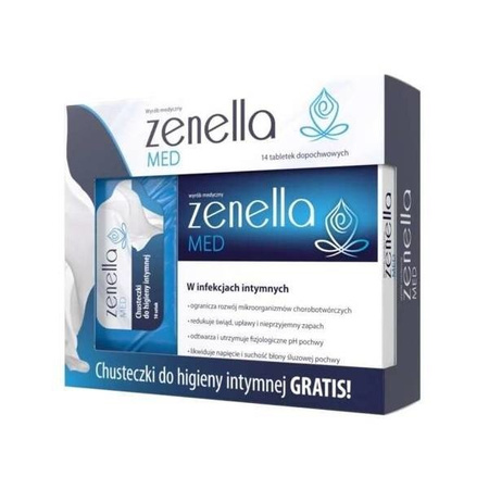 ZENELLA MED x 14 tabletek + Chusteczki do higieny intymnej x 10 sztuk