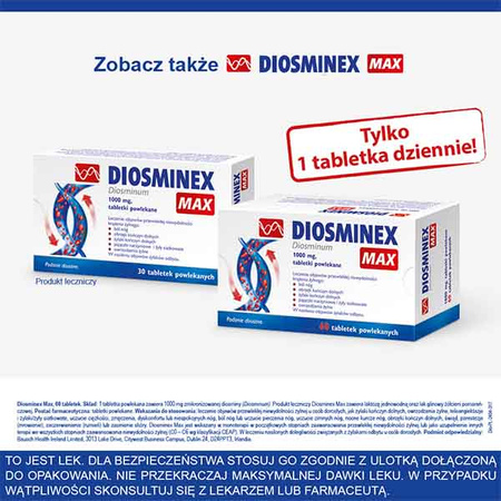 Diosminex 500 mg, 60 tabletek