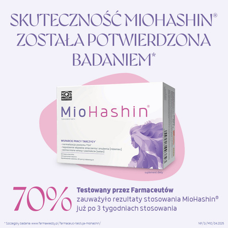 MioHashin wspiera prawidłową produkcję hormonów tarczycy, 90 kapsułek (60 kapsułek Mio + 30 kapsułek Hashin)