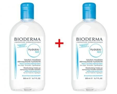 BIODERMA HYDRABIO H2O Płyn micelarny 2x500ml  DATA WAŻNOŚCI 11.2024r.