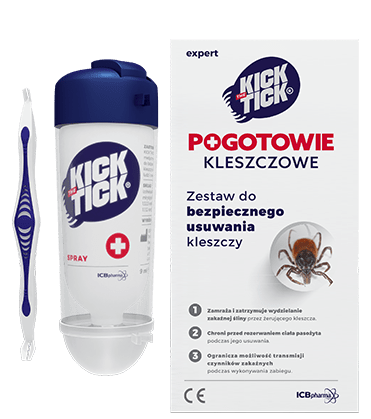 Kick the Tick® Pogotowie kleszczowe Zestaw: Spray zamrażający kleszcza 9ml + Przyrząd usuwania klescza