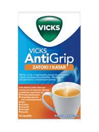 Vicks AntiGrip Katar i Zatoki (650mg+16mg+4mg) granulat do sporządzania roztworu doustnego, 10 saszetek