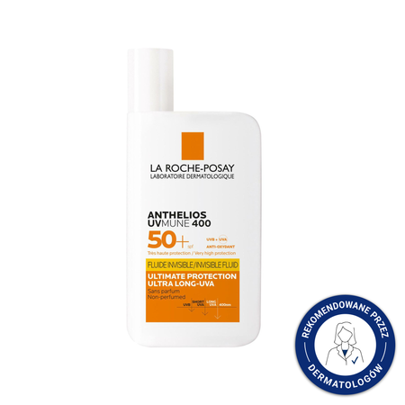 LA ROCHE-POSAY Anthelios UV Mune 400, Niewidoczny Fluid do twarzy SPF50+, 50ml