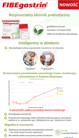 FIBEgastrin Prebiotyczny błonnik rozpuszczalny, saszetka 5g, 15 sztuk