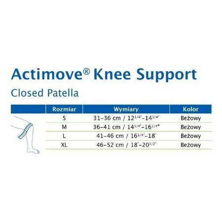 ACTIMOVE Opaska stabilizująca staw kolanowy z zabudowaną rzepką i 2 fiszbinami, rozm. M x 1 sztuka