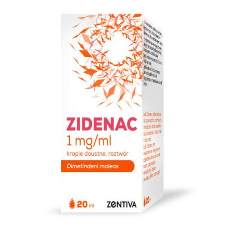 Zidenac krople 1mg/ml Lek przeciwalergiczny dla dzieci od 1 roku życia, 20ml DATA WAŻNOŚCI 12.2024r.