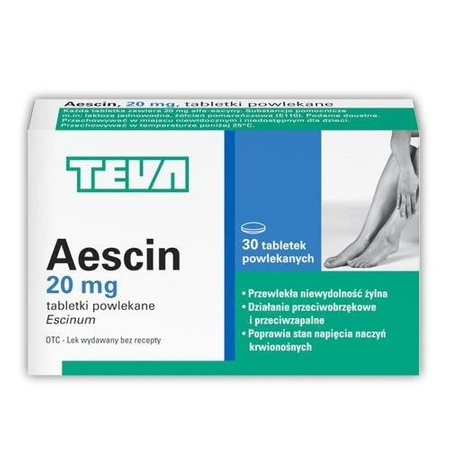 AESCIN 20 mg x 30 tabletek dojelitowych
