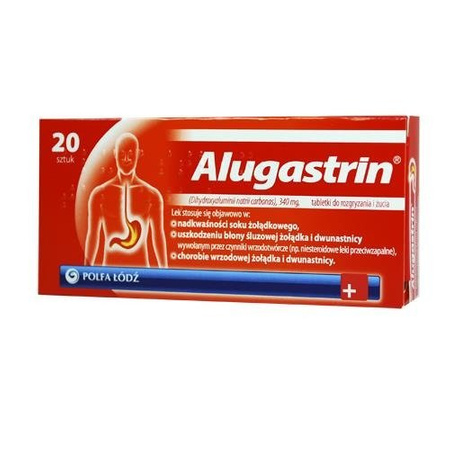 ALUGASTRIN 340 mg x 20 tabletek do rozgryzania i żucia
