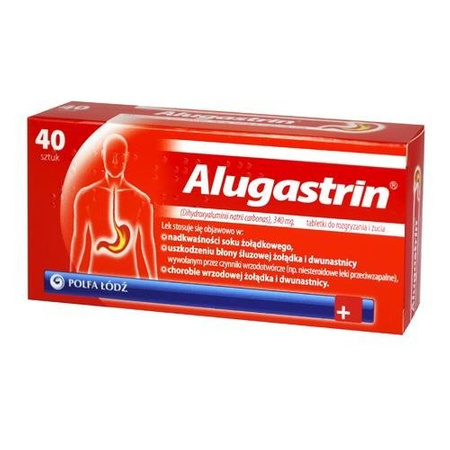 ALUGASTRIN 340 mg x 40 tabletek do rozgryzania i żucia